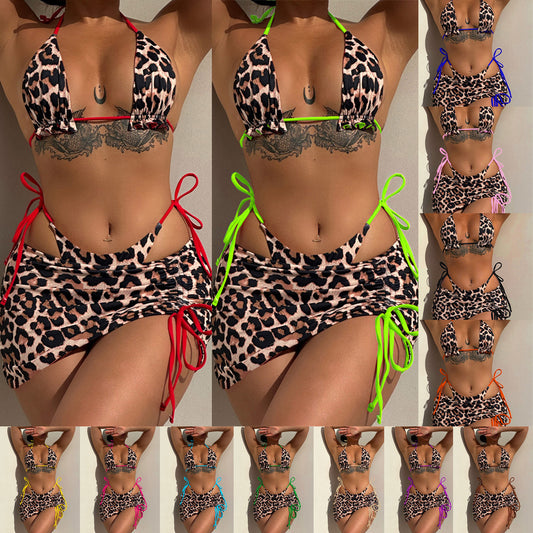 Three Piece swimsuit bikini double-sided wear bikini6594