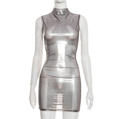 DZHT Q25DS454 sleeveless see-through dress
