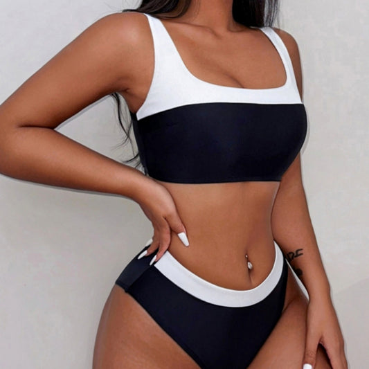 Black and white color matching swimsuit bikini LG394