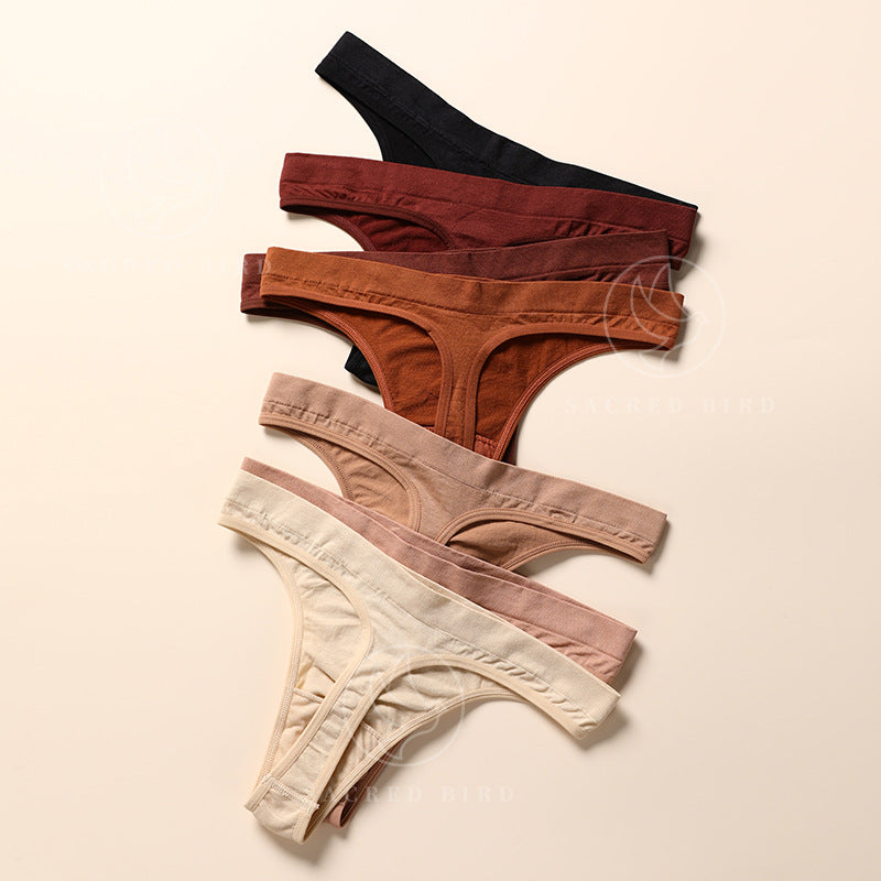 Lightweight seamless Ice Silk nude feel less than T-shaped panties yoga sports special large size cotton crotch breathable T-back