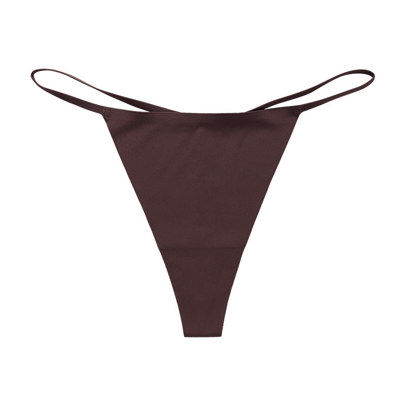 Low waist T-shaped panties seamless Ice Silk plus size a rope underwear animal pattern sports quick-drying T-back