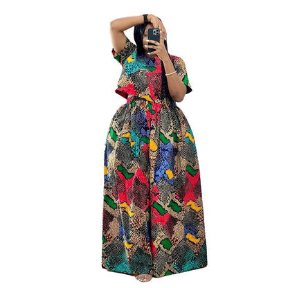 GY (S-3XL) S10710 printed loose wide leg loose loose trousers two-piece set
