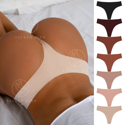 Sports quick-drying panties Ice Silk seamless T-back low waist antibacterial cotton crotch thin