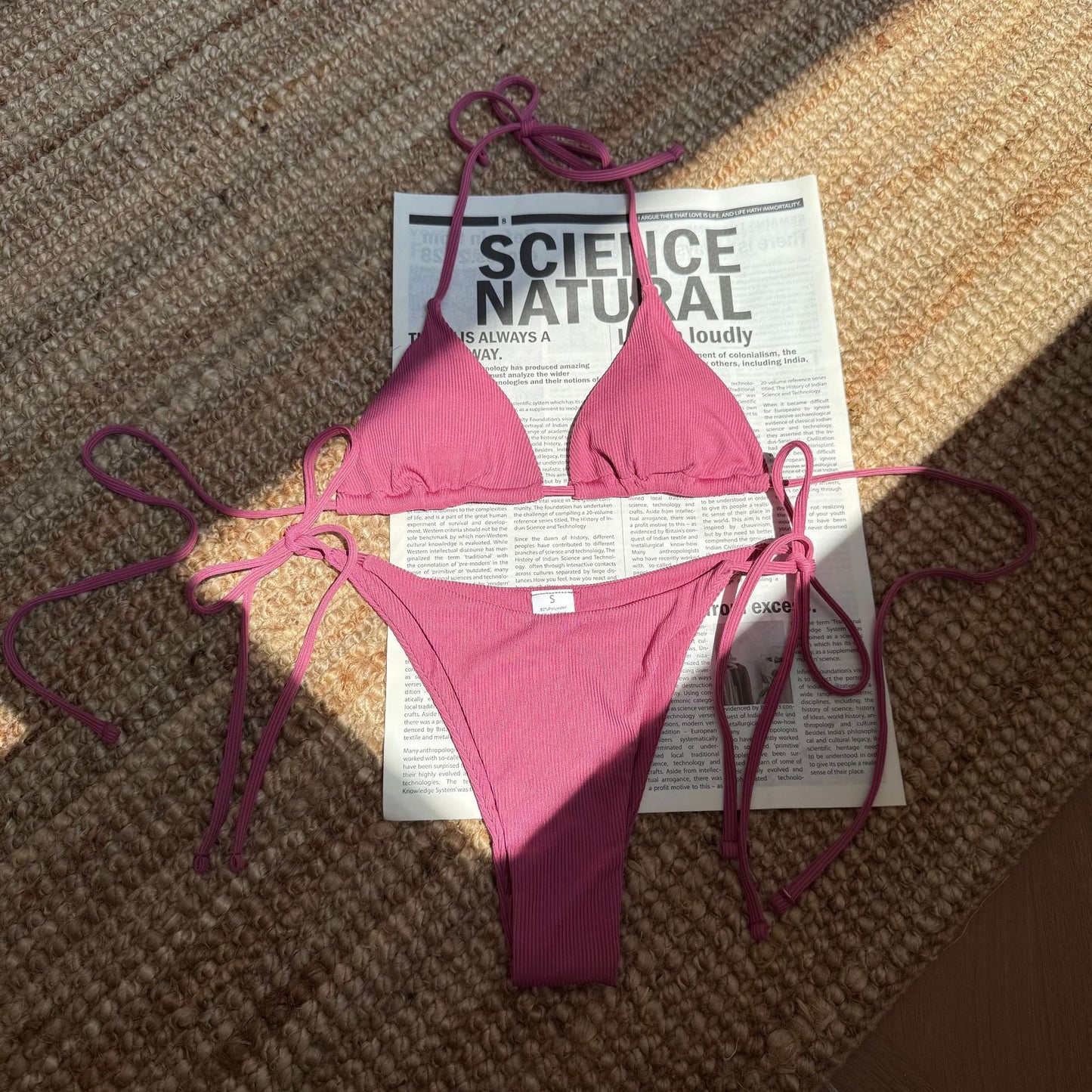 (4 days ready to ship) SY three-point small sunken stripe split bikini