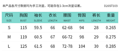 DZHT D26ST103 chiffon hollow-out deep V flared long-sleeved top and shorts summer suit