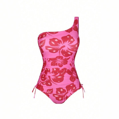 CL (L-4XL) plus size swimsuit one-shoulder one-piece bikini high waist beach skirt two-piece set