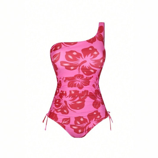 CL (L-4XL) plus size swimsuit one-shoulder one-piece bikini high waist beach skirt two-piece set
