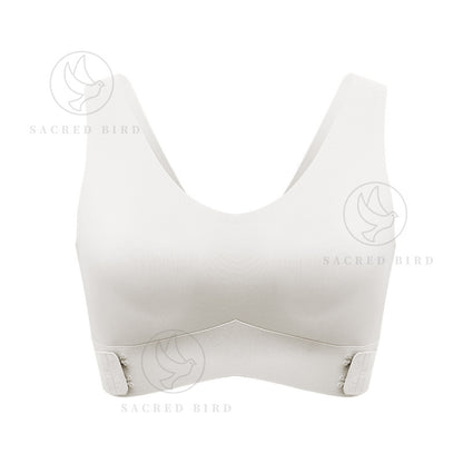 Side open buckle without steel ring side drawing gathering bra seamless thin breathable workout exercise underwear