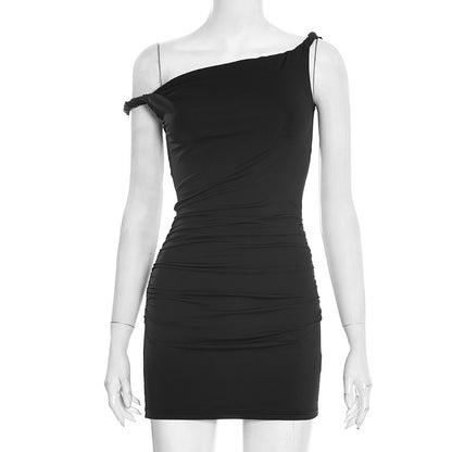 DZHT J25DS490 off-the-shoulder twisted mini dress