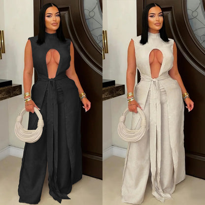XYZ C7538 lace-up sleeveless trousers suit