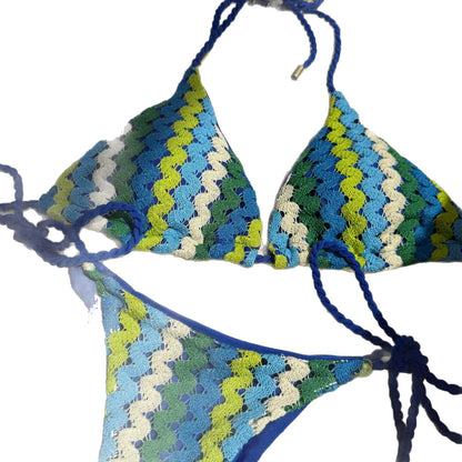(4 days ready to ship) SY Braid Rope special embroidery split swimsuit bikini