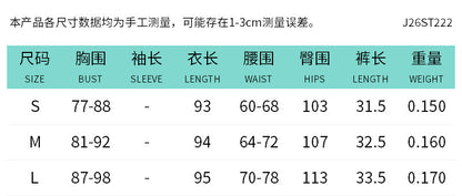 DZHT J26ST222 summer casual sleeveless halter top abstract printing shorts suit