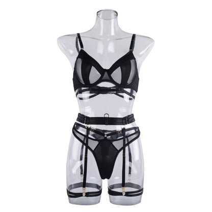 Underwear complex heavy mesh comfortable four-piece set with steel ring LS1402