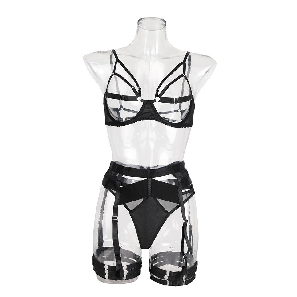 Complex sexy lingerie set with steel ring