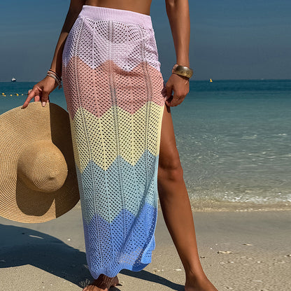 CYB dopamine color Beach sun protection beach side slit skirt