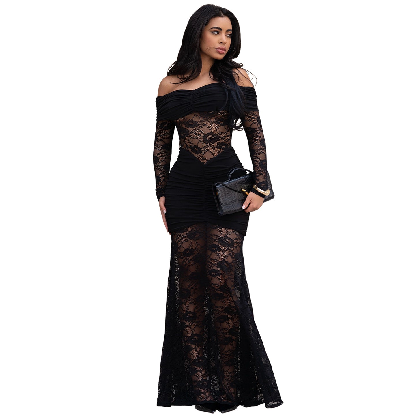 XYZ C7620 off-shoulder lace sheath dress