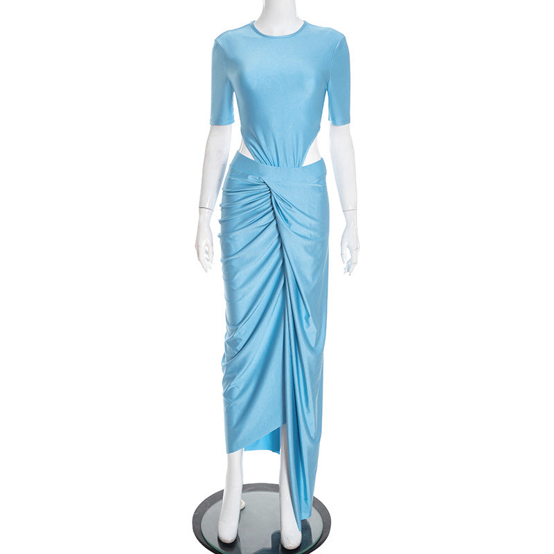 DZHT J25ST441 jumpsuit design sense skirt suit