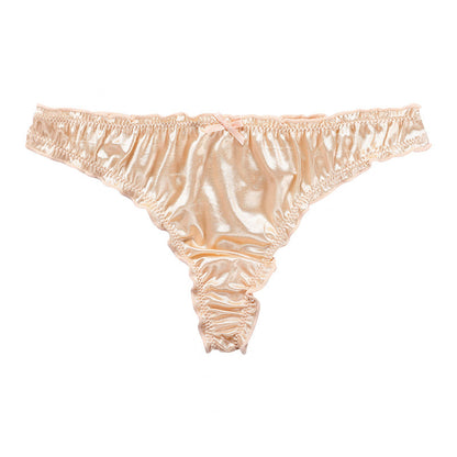 Satin cotton crotch t-back sexy t-back breathable low waist quick-drying