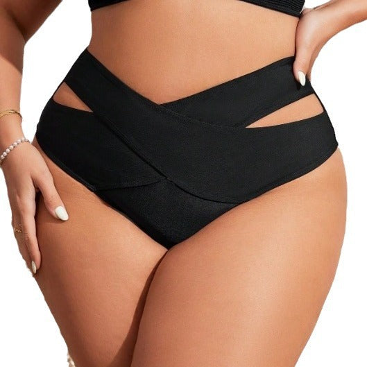 CL (L-4XL) solid color plus size swimsuit bikini women's swimming trunks bikini bottoms