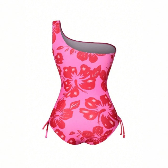 CL (L-4XL) plus size swimsuit one-shoulder one-piece bikini high waist beach skirt two-piece set