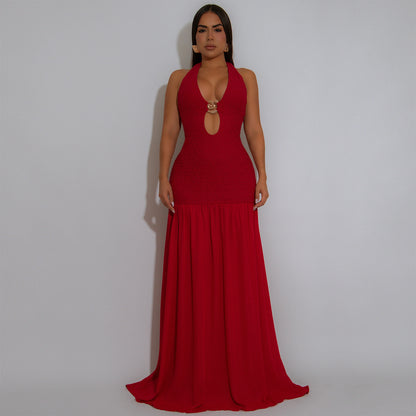 XYZ C7562 hollow-out halter backless dress