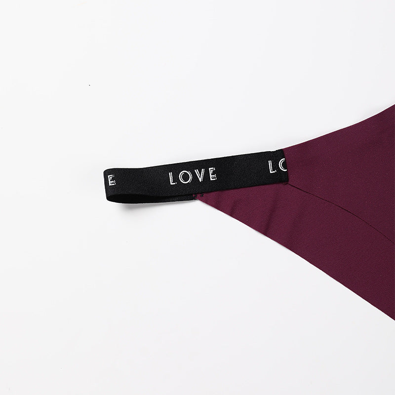Letter printing grinding traceless plus size cotton crotch less underwear T-shaped panties T-back