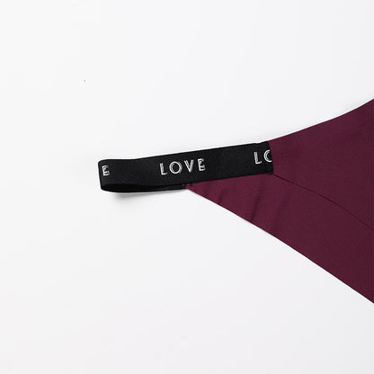 Letter printing grinding traceless plus size cotton crotch less underwear T-shaped panties T-back
