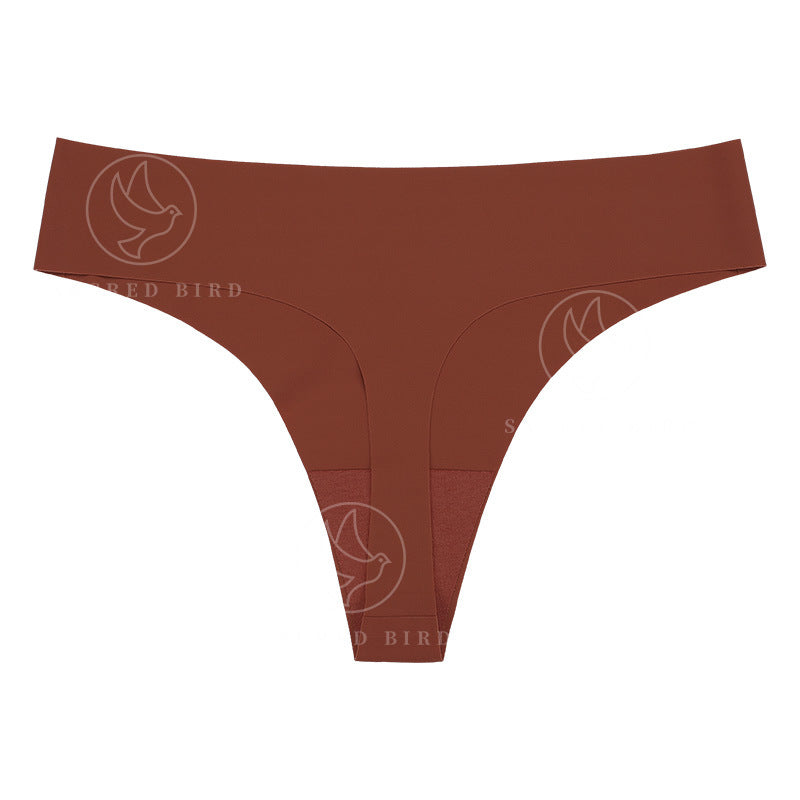 Sports quick-drying panties Ice Silk seamless T-back low waist antibacterial cotton crotch thin