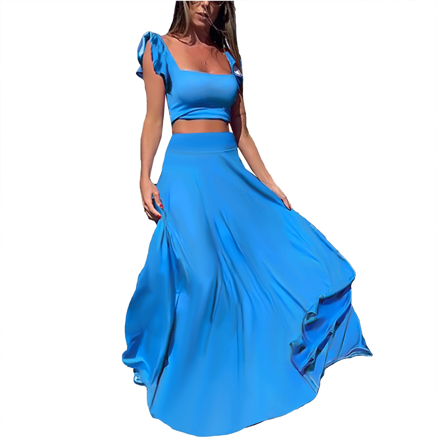 GY (S-2XL) K3513 lace dress two-piece set