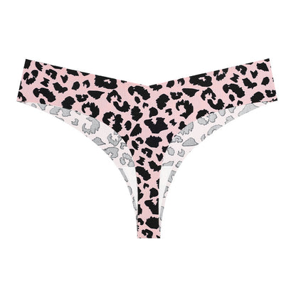 T-shaped panties low waist plus size breathable purified cotton crotch underwear seamless Ice Silk quick-drying leopard print T-back sheath
