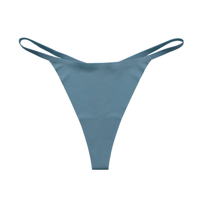Low waist Ice Silk seamless T-back grinding cotton crotch T-shaped quick-drying