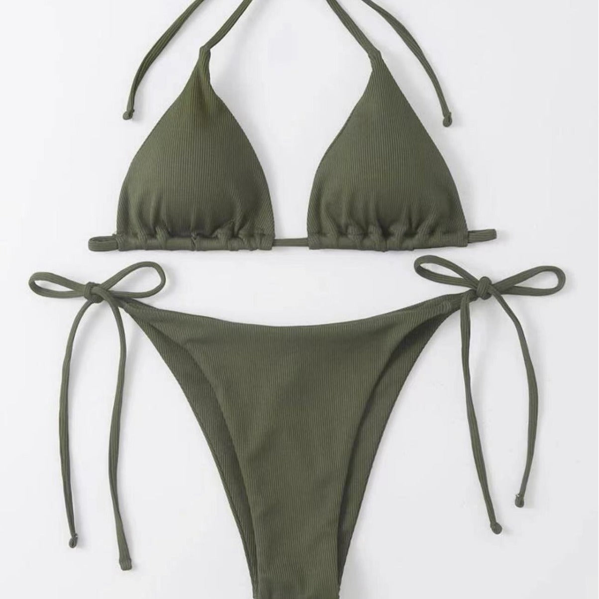 (4 days ready to ship) SY three-point small sunken stripe split bikini