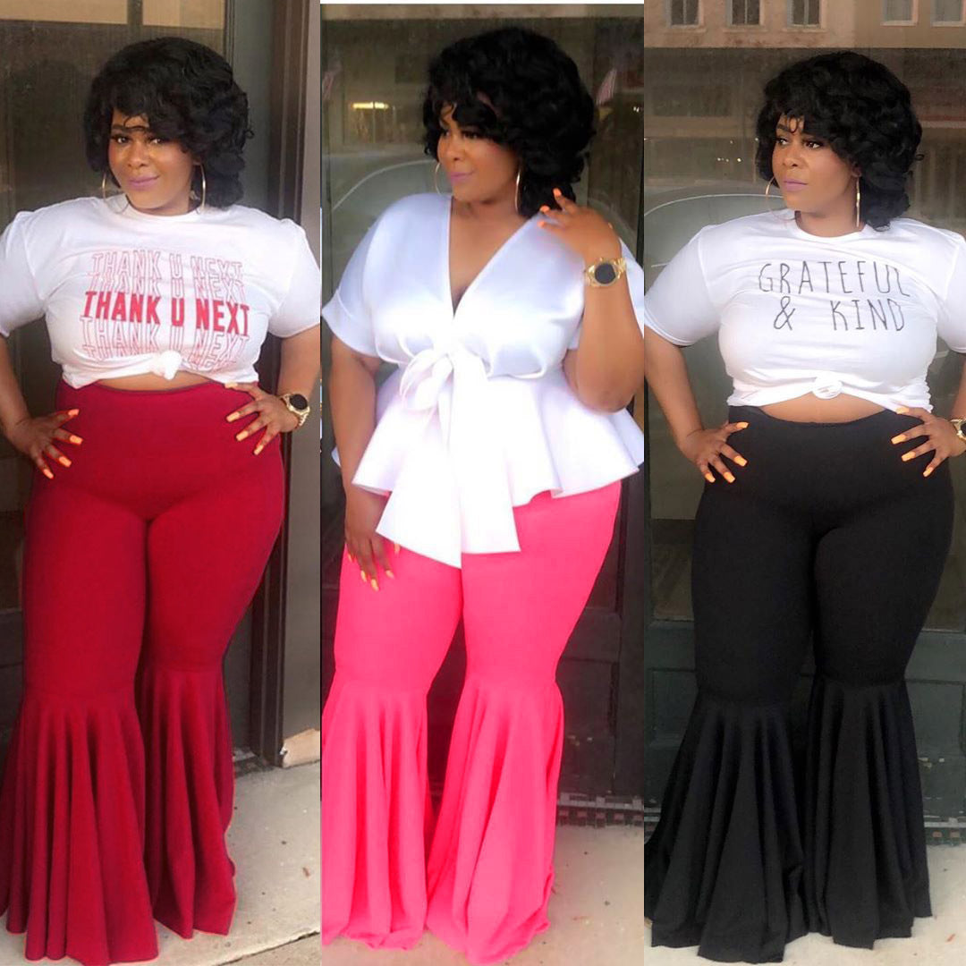 GY (S-5XL) K8825 slim-fit ruffled nightclub pants
