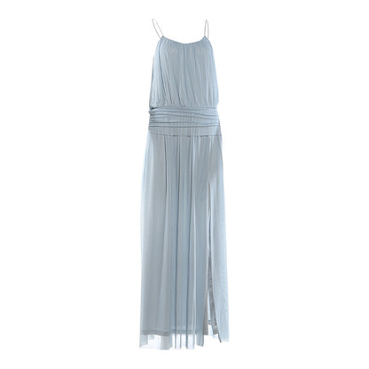 SXR K6D05526A split waist fitted mesh camisole dress