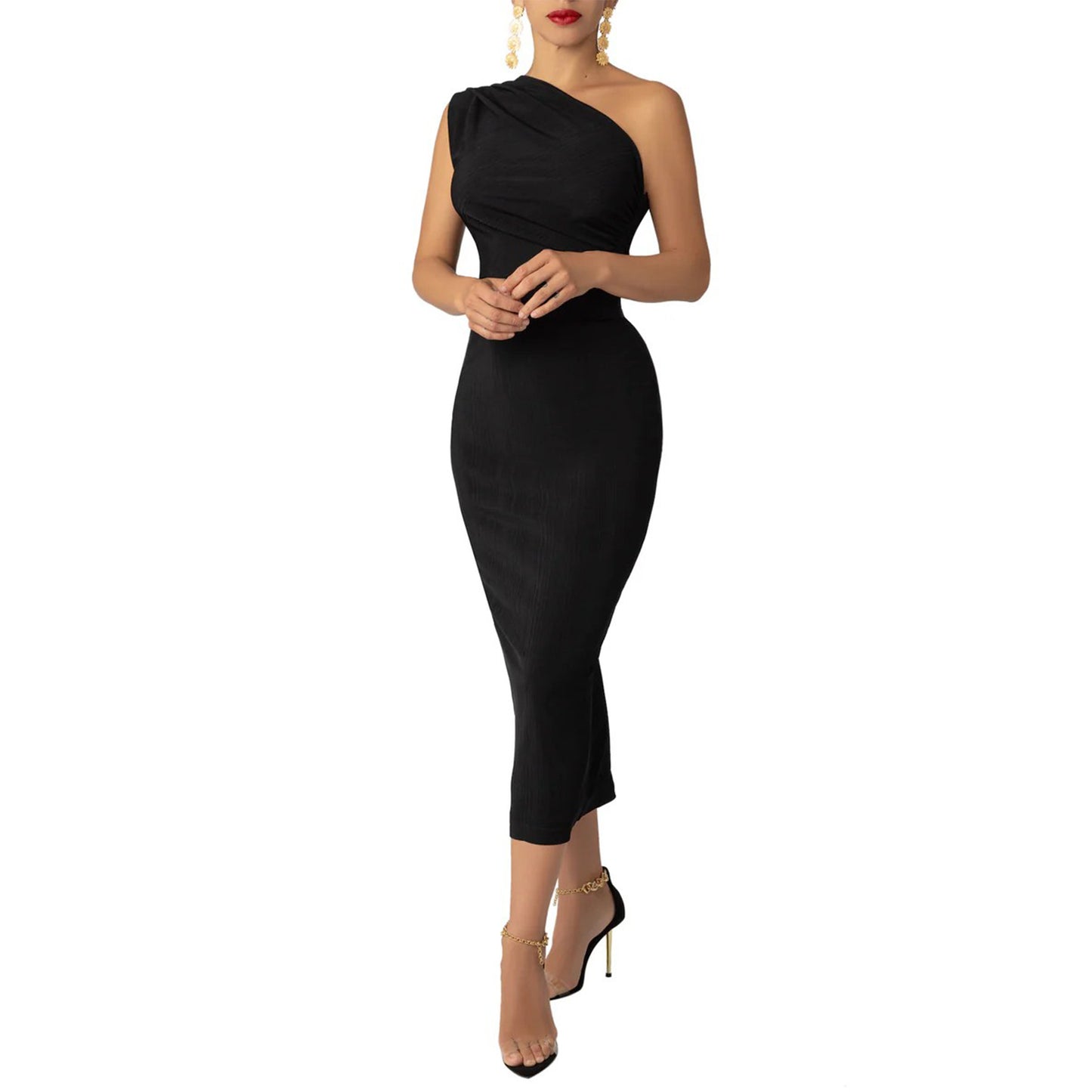 MYF (S-2XL) 20146 shoulder backless dress