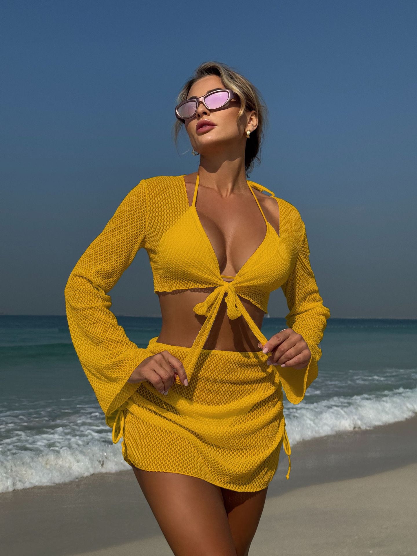 (4 days ready to ship) SY Beach ins four-piece split swimsuit