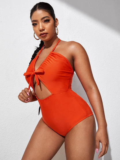 LF (L-4XL) multi-color tie-dye bikini plus size split sexy lace-up