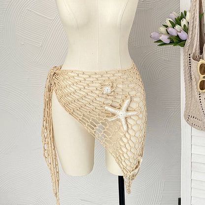 CYB starfish hand crocheting beach triangle shawl fishnet sunscreen beach towel