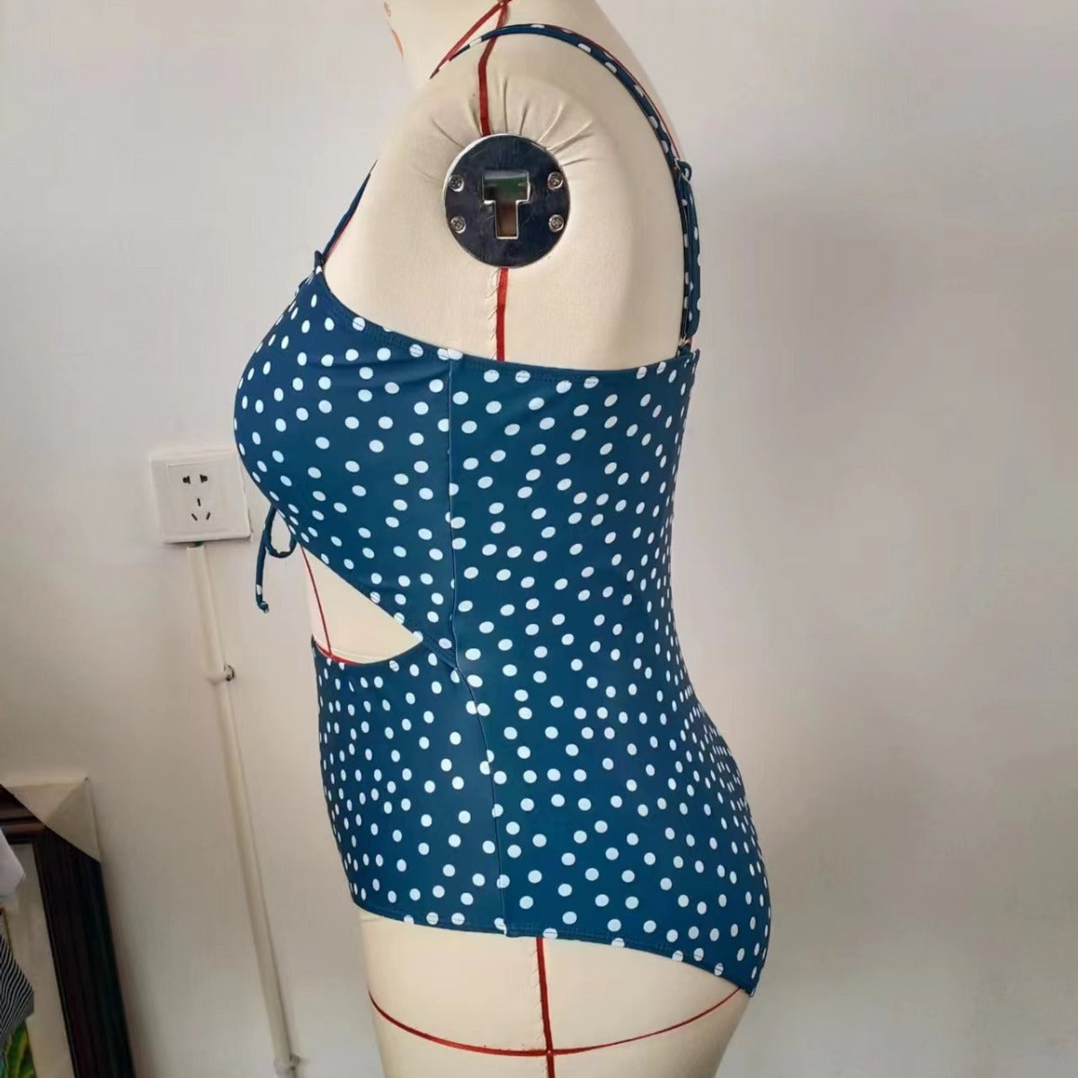 LF (L-4XL) bikini sexy suit one-piece color printing plus size swimsuit