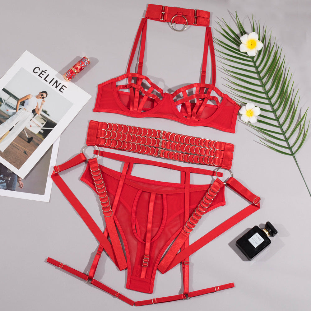 Miscellaneous lace-up cutout seductive sexy lingerie body shaping suit