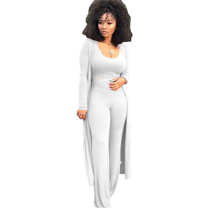 MYF (S-2XL) high elastic sunken stripe three-piece suit