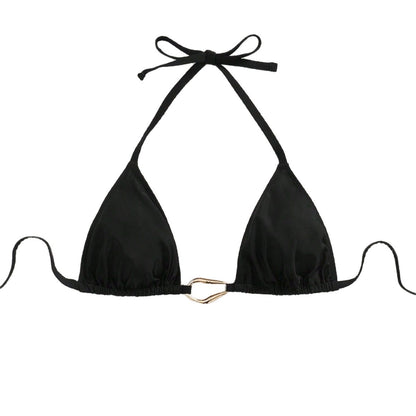 CL (L-4XL) 2026 metal halter triangle cup sexy bikini plus size swimsuit female bikini