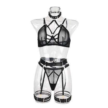 Complex heavy metal halter bra fun underwear sets