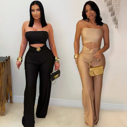 XYZ C7535 summer slim fit stretch casual jumpsuit