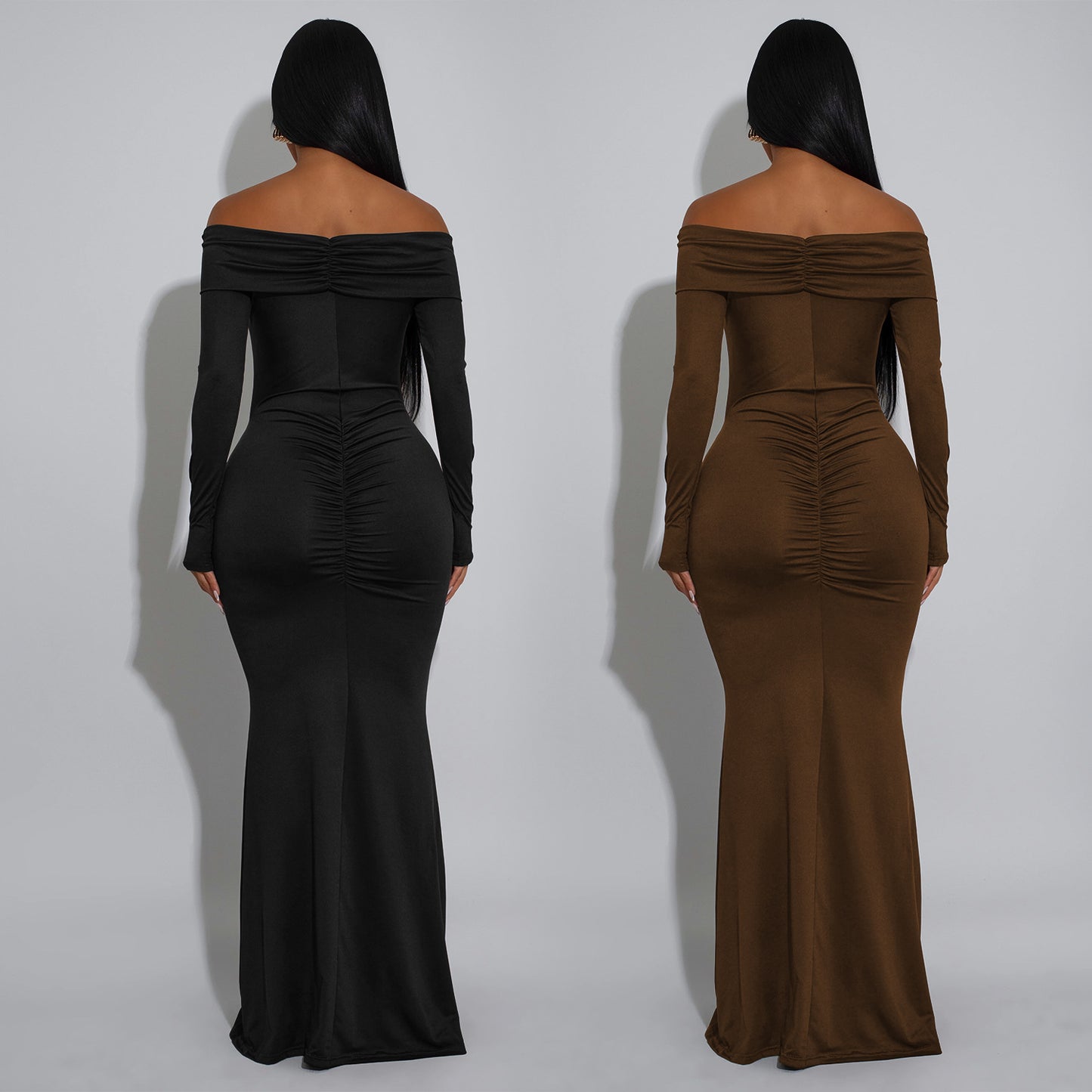XYZ C7559 off-shoulder slim arm covering dress