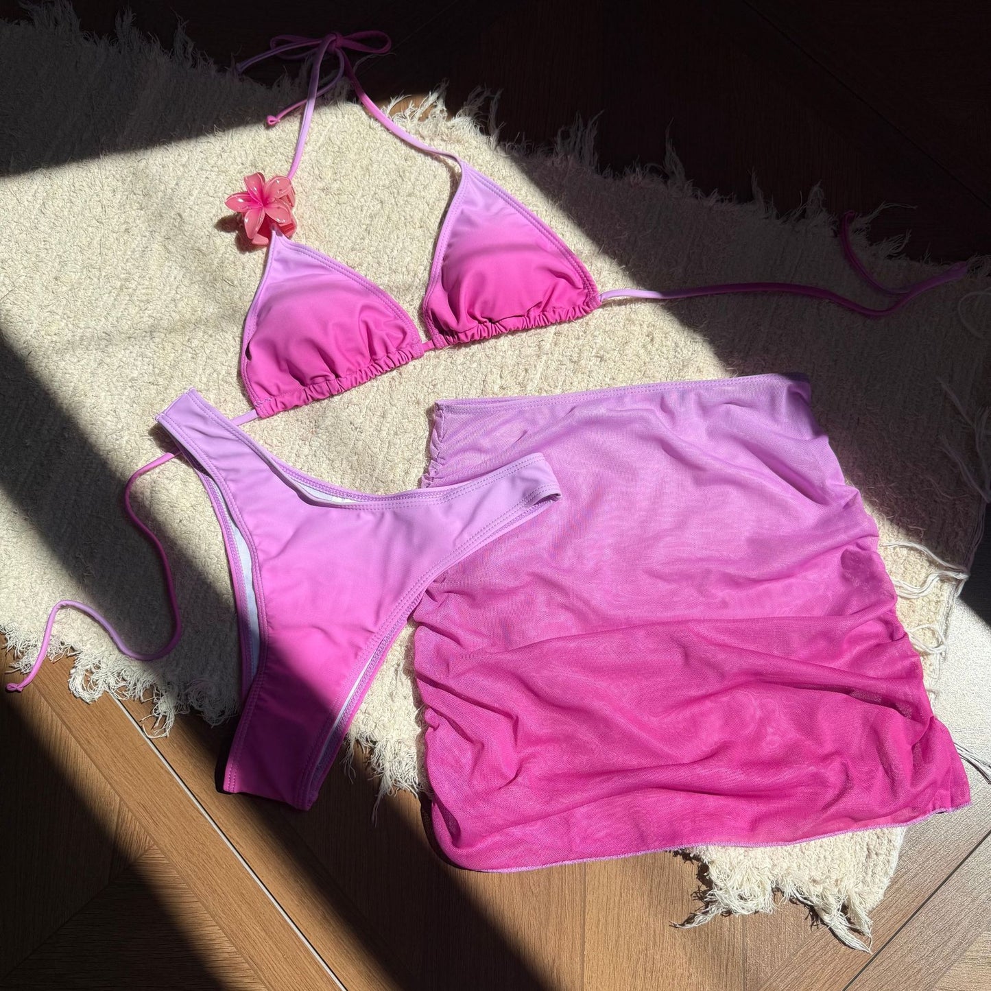 (4 days ready to ship) SY gradient three-piece bikini