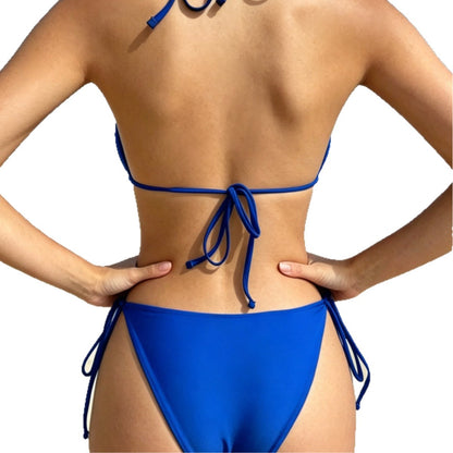 2026 bikini women's split swimsuit high waist pure color