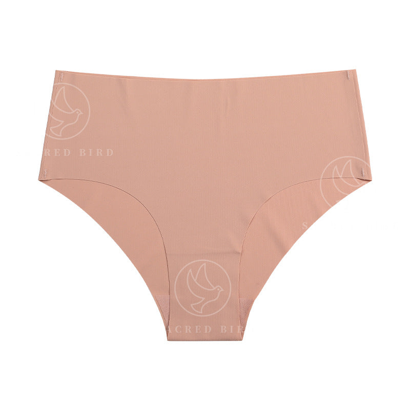 Mid-waist purified cotton crotch one-piece seamless Ice Silk quick-drying briefs