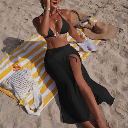 (4 days ready to ship) SY 2026 beach sun protection tulle skirt three-piece bikini split swimsuit