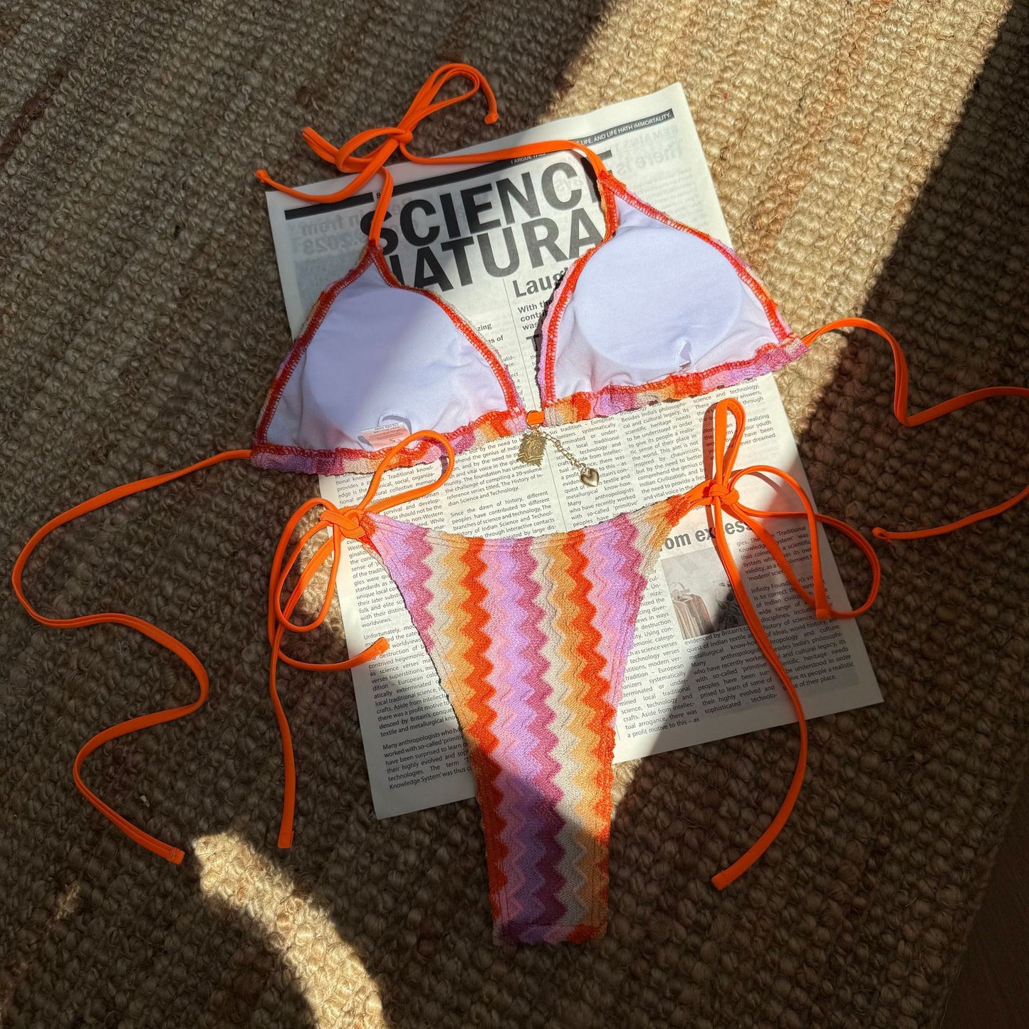 (4 days ready to ship) SY striped gradient bikini summer beach tour